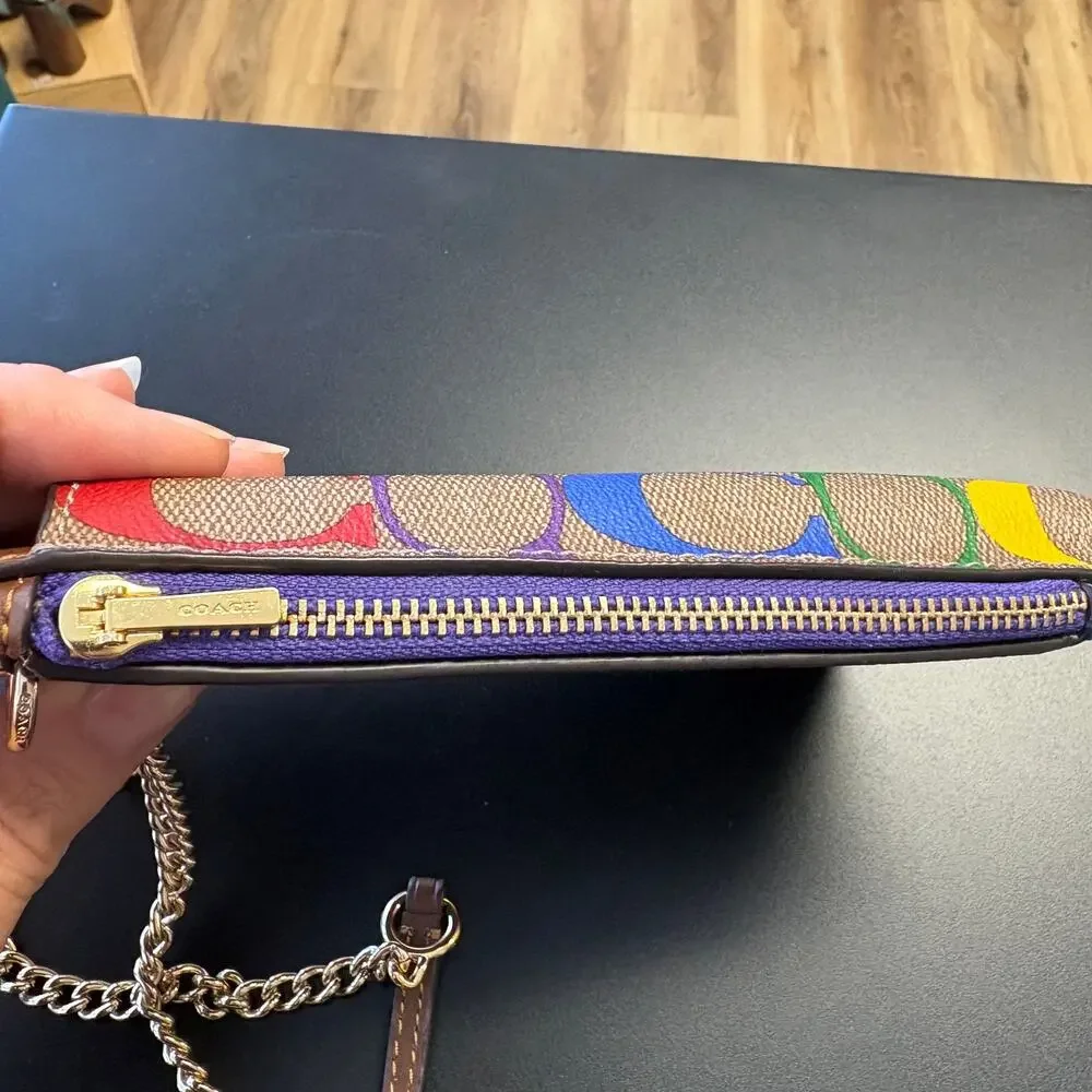 Coach Pride Phone Crossbody In Rainbow Signature Canvas C9943